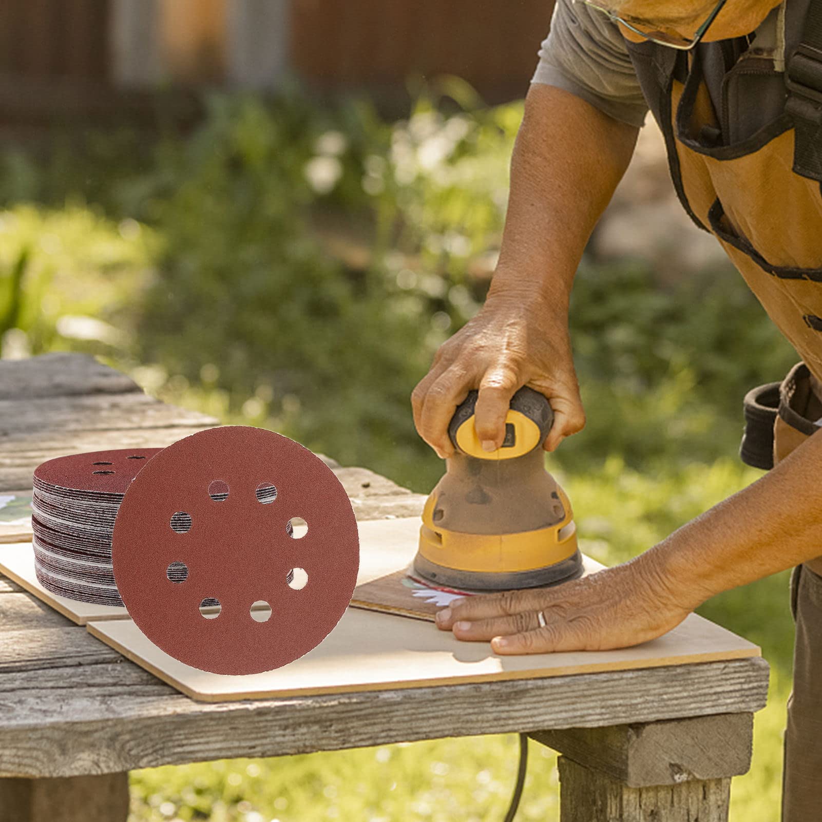 STEBRUAM Dischi Abrasivi 125 Mm Carta Abrasiva Per Levigatrice Orbitale 8 Fori, 10x 60/100/240