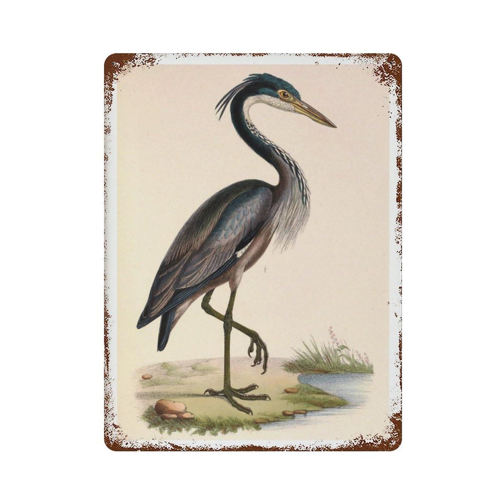 xiaoxiaoshen Vintage Heron Animal Living Room Wall Decor Art Metal Tin Poster Modern Home Decor Art Home Bar Shop Decorations Vintage Sign 40x30cm