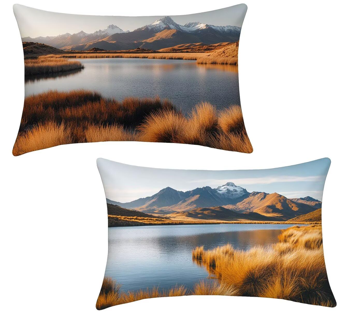Taie d'oreiller coussins canapé 40x65 paysage de neige pour une ambiance cosy