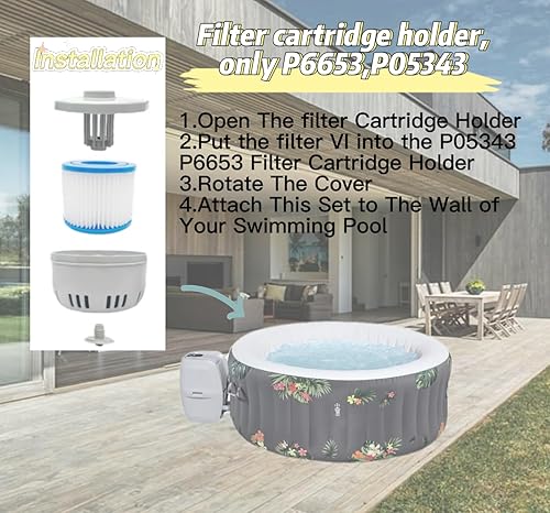 Miniatura 3 de Reemplazo de piezas de bañera de hidromasaje titular del cartucho de filtro solamente P6653, P05343, no incluye filtros