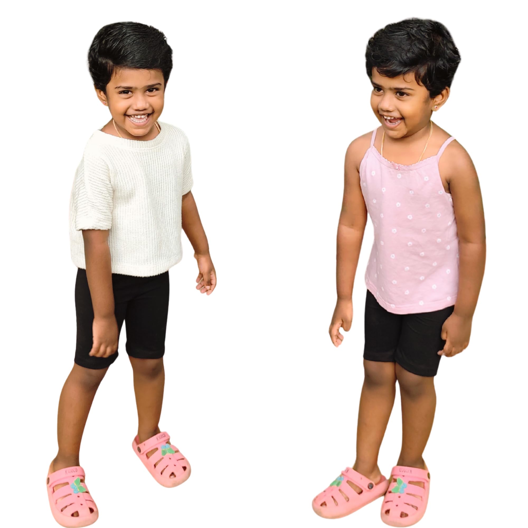 Joe & Joe Kids Premium Cycling Shorts for Girls | Soft Cotton Lycra | Pack of 2 Kids Inner, Yoga & Sports, Girls Inner Tights for School Uniform.(2-3 Years) Black 4