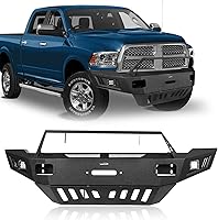 Vista 11 de u-Box 2017 Ram 2500 Parachoques delantero de ancho completo para todo terreno de acero con placa antideslizante y barra de luz LED de 120W
