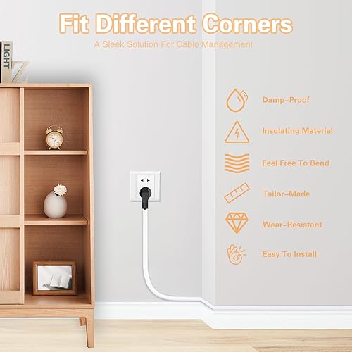 Miniatura 7 de Cubierta de cable de pared autoadhesiva de 78 pulgadas para paredes, cubierta de cable flexible para una fácil gestión de cables, 0.59 pulgadas de