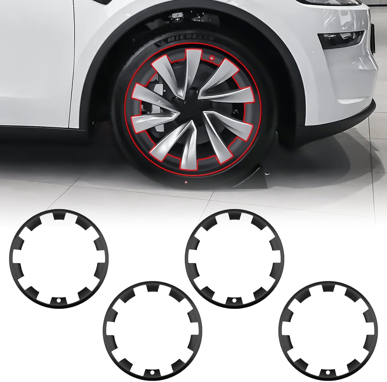 Model Y Rim Protector 20 inch Helix 2.0 2025 2026, 20" Matte Black Wheels Rim Protector Compatible with Tesla Model Y Accessories 2025 2026 (Refreshed Juniper Only) 20"-Model Y Juniper Matte Black