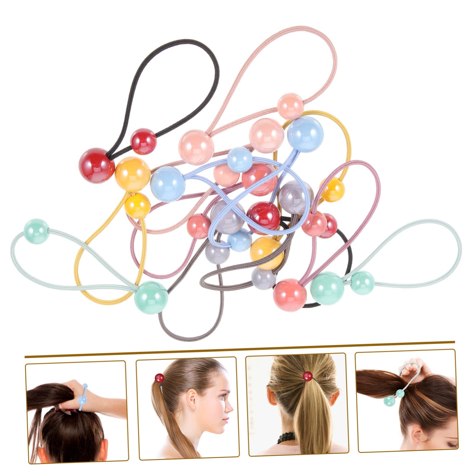 Healeved 84piezas Gomas Para Cabello Bolitas Dobles Accesorios Elásticos Coloridos Para Niñas Para Peinados y Uso Diario