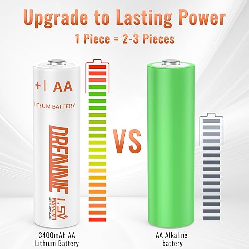 Miniatura 3 de DREAMME Baterías de litio AA no recargables  1.5 V doble A de litio AA de alta calidad para parpadear al aire libre, linterna, juguetes, otros