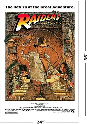 Miniatura 4 de Steven Spielberg Classics - Juego de póster de película de 3 piezas (mandíbulas, cazadores del arca perdida y parque jurásico - estilos regulares)