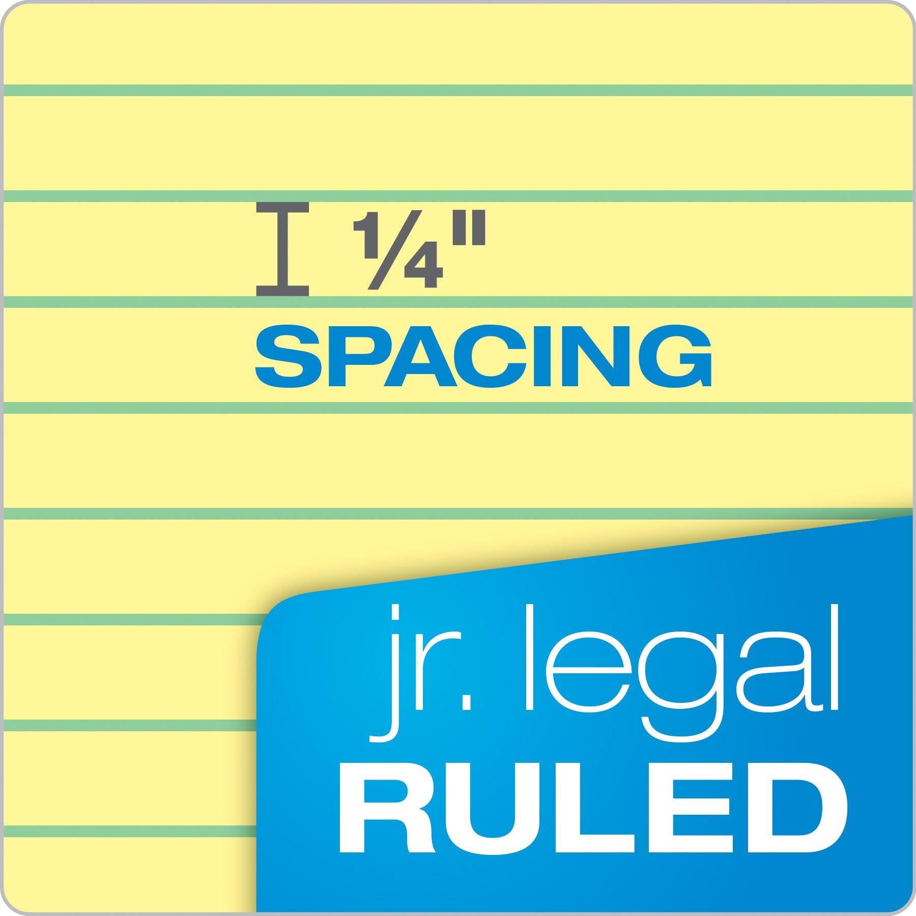 TOPS The Legal Pad Legal Pad, 5 x 8 Inches, Perforated, Canary, Narrow Rule, 50 Sheets per Pad, 5 Pads per Pack (75017)