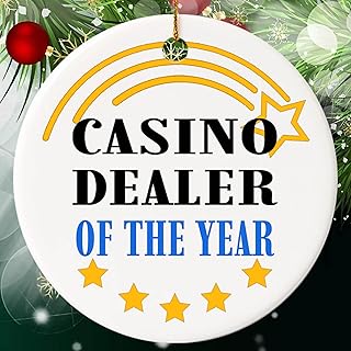 Congratulation Gift for Casino Dealer Ornament Cirle Ceramic - The Awesome Casino Dealer of The Year