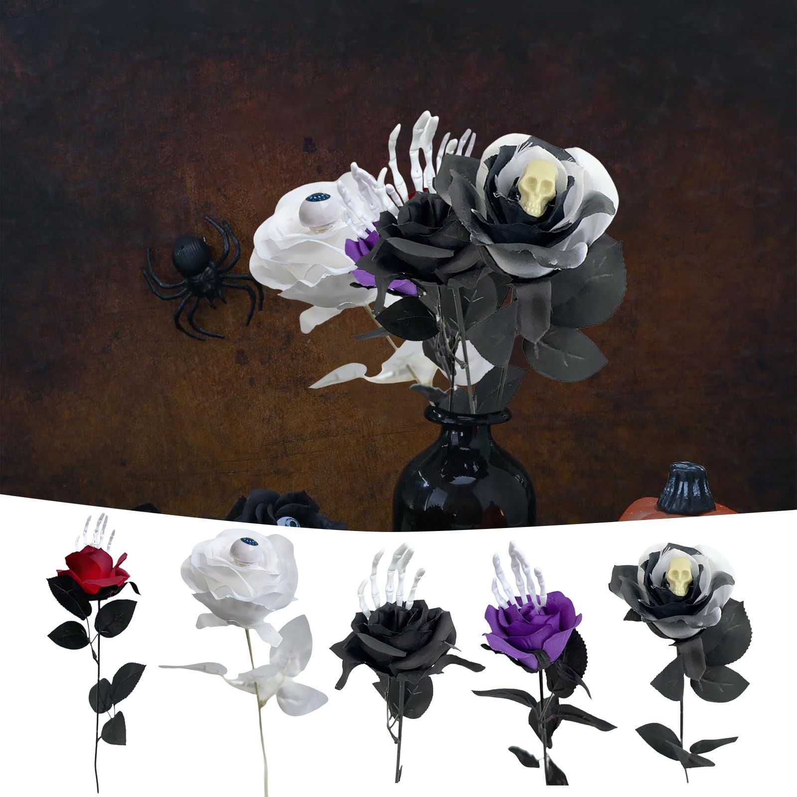 Rose Noire Artificielle De Style Gothique, Décoration De Fleur Pour