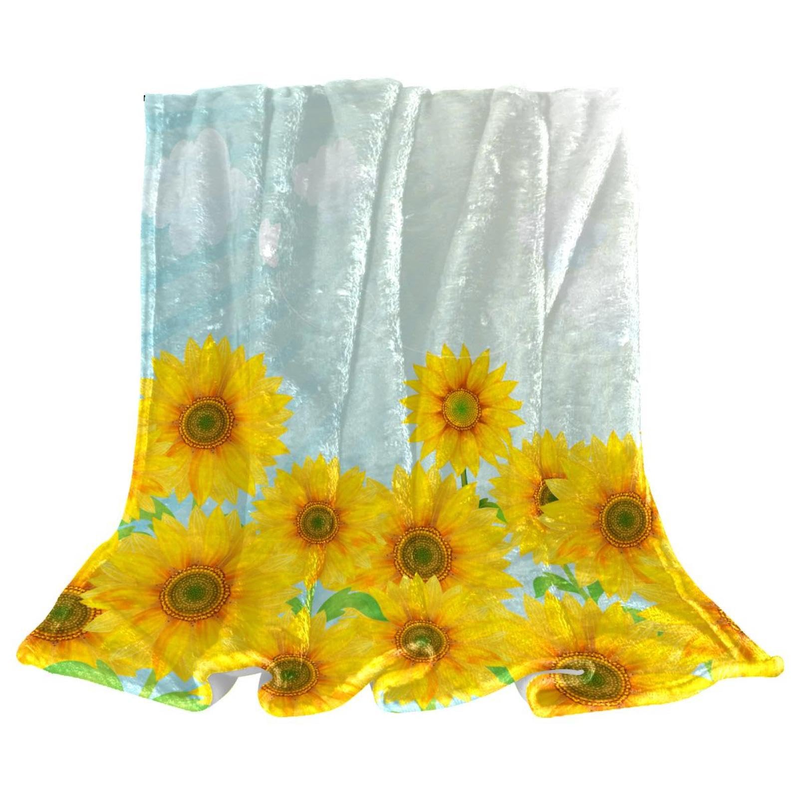 Couverture Polaire Tournesol Douceur Ultra Moelleuse 150x100cm pour Salon