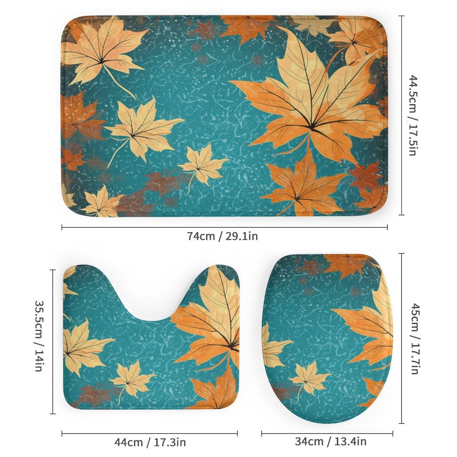Herbst-Duschvorhang Mit Kürbis & Blättern – 180x180 Cm, Polyester, Inkl. Haken Fürs Badezimmer