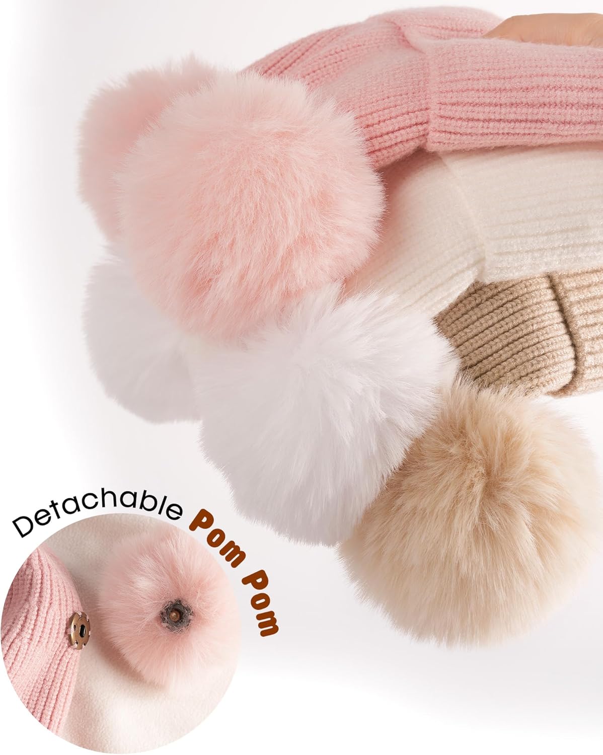 FURTALK Baby Toddler Winter Hat Pom Pom Beanie Girls Boys with Fleece Lined Kids Warm Cap - Image 6