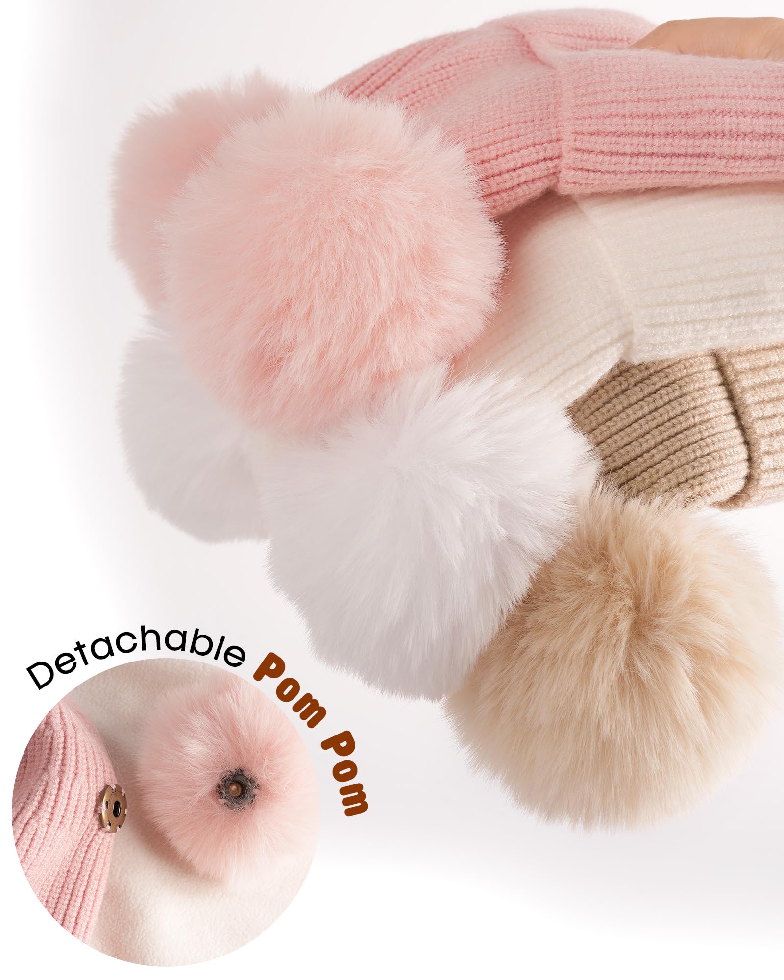 FURTALK Baby Toddler Winter Hat Pom Pom Beanie Girls Boys with Fleece Lined Kids Warm Cap