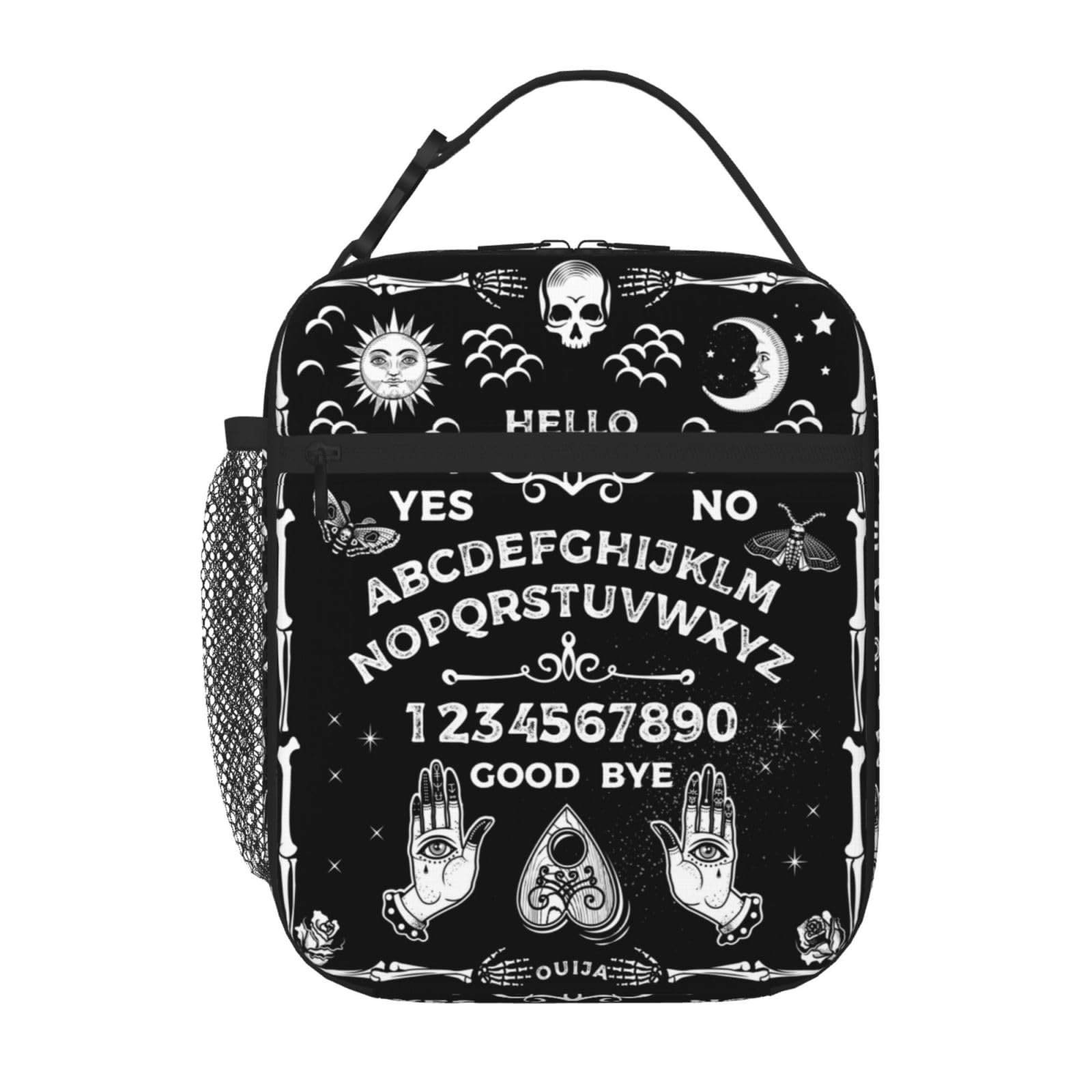 GVGOAGL Ouija Board Skull Astrology Insulated Lunch Bag Reusable Cooler Lunch Box Portable Leakproof Thermal Container Tote Bags for Girls Boys School
