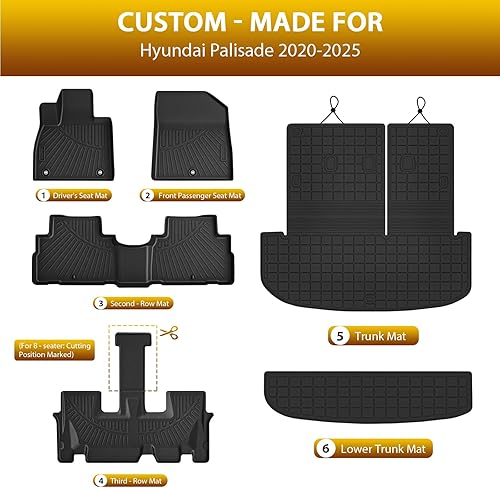 Vista 265 de Powerty Alfombras resistentes para BMW X3 2018 a 2024 y BMW X4 2019 a 2024, a medida para accesorios de X3 y X4, de elastómero termoplástico 3D