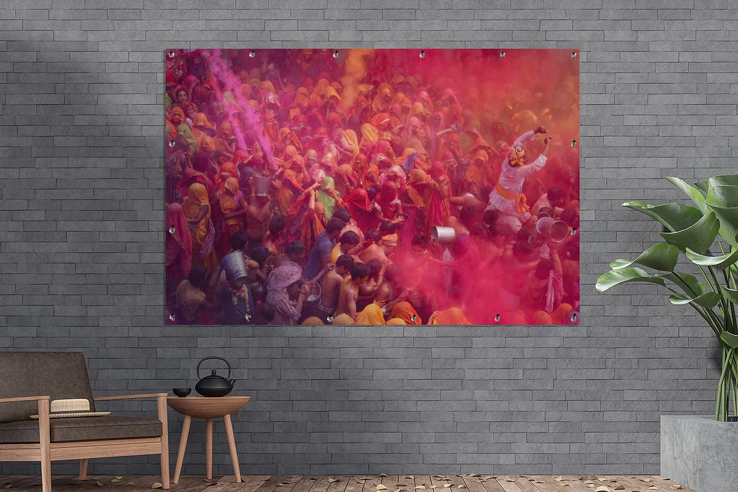 MuchoWow© Poster da giardino | 200x100 cm - Holi festival canovaccio - Poster per esterni - Quadri moderni
