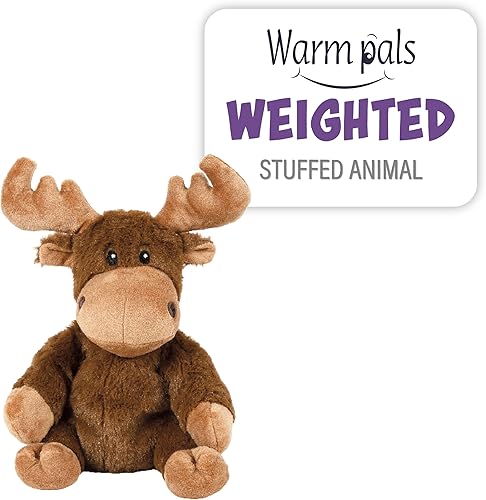 Warm Pals - Mack Moose - 1.5 libras - Acogedores juguetes de peluche con aroma a lavanda para microondas - Animal de peluche calentable y