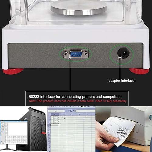 Miniatura 6 de 3.53 oz X 0.00 oz Escala digital precisa de gramos de laboratorio Balanza electrónica analítica de laboratorio Escala de miligramo de laboratorio