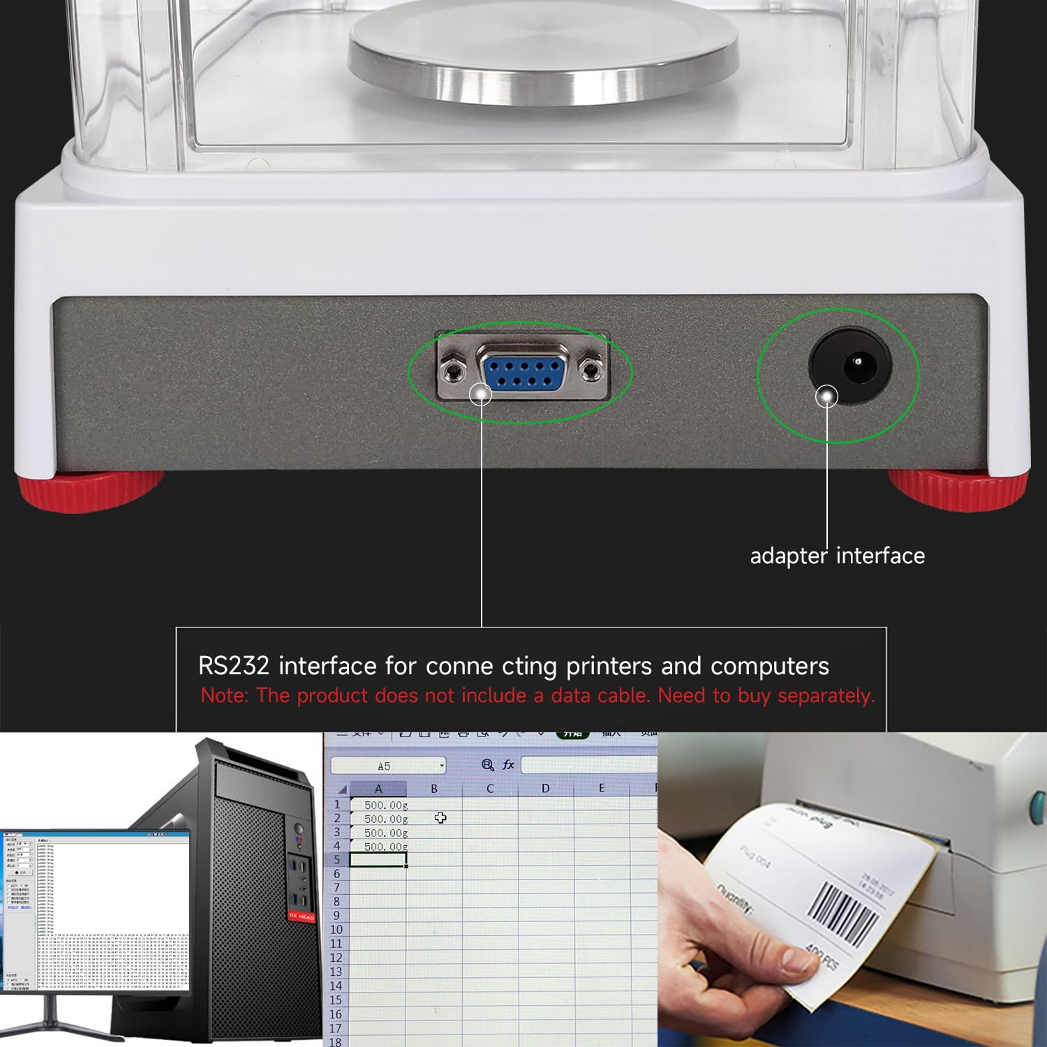 Balanza analítica de laboratorio de 500 g x 0,001 g, báscula de laboratorio científico precisa, báscula electrónica de laboratorio científico de 1 mg Gn Ct, báscula digital de pesaje de