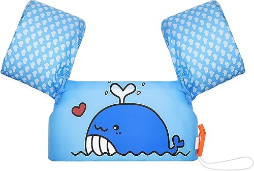 MoKo Banda para el brazo de natación para niños, chaleco de natación con dibujos animados, alas de piscina, flotadores de manga para niños pequeños,