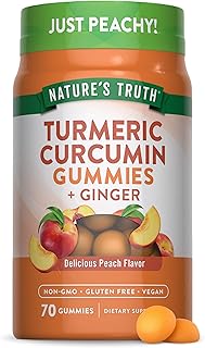 Nature's Truth Turmeric and Ginger Gummies | 70 Count | Peach Flavor | Vegan, Non-GMO, & Gluten Free Supplement