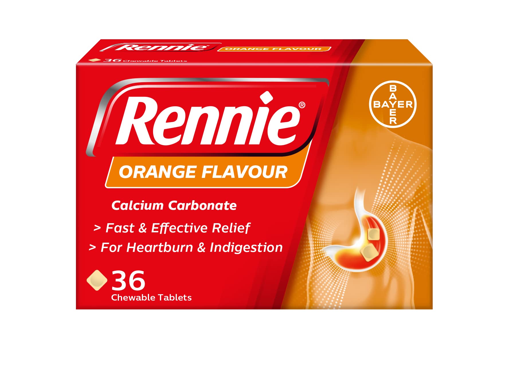 Rennie Orange 500mg (3 x 36 Pack)