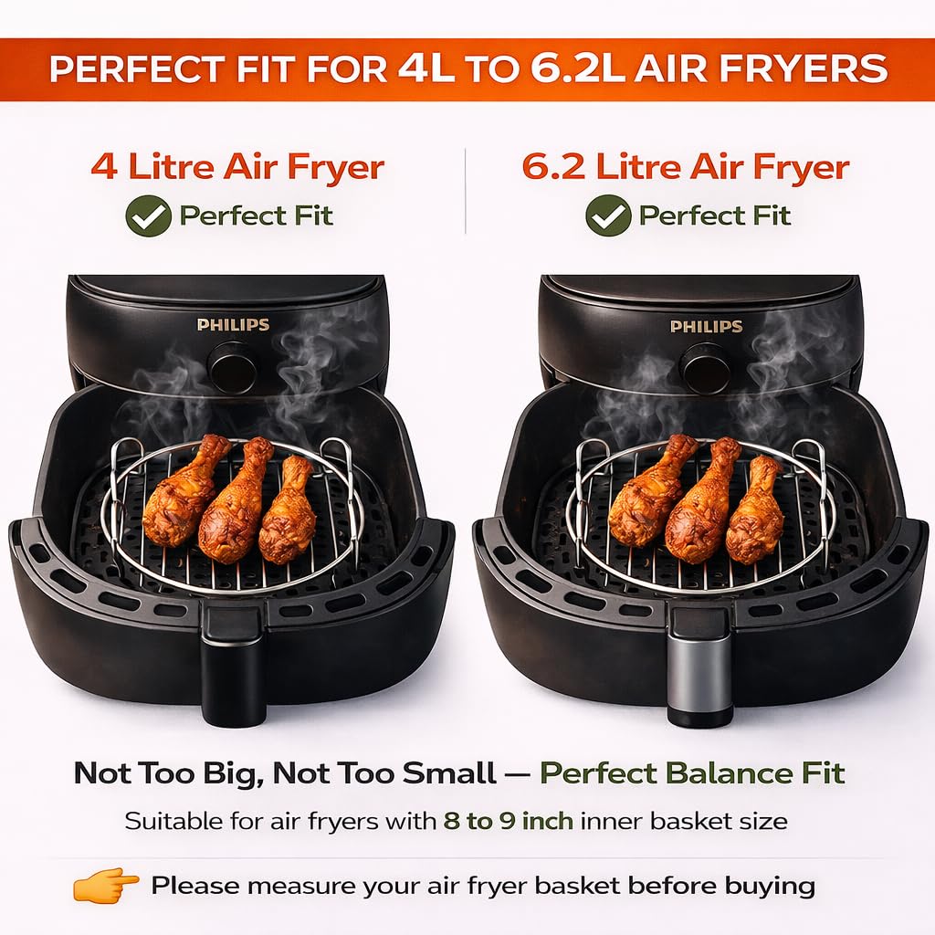 Yumun 7" Grill Stand - Air Fryer & Oven Rack -6 Yumun 7" Grill Stand - Air Fryer & Oven Rack -6