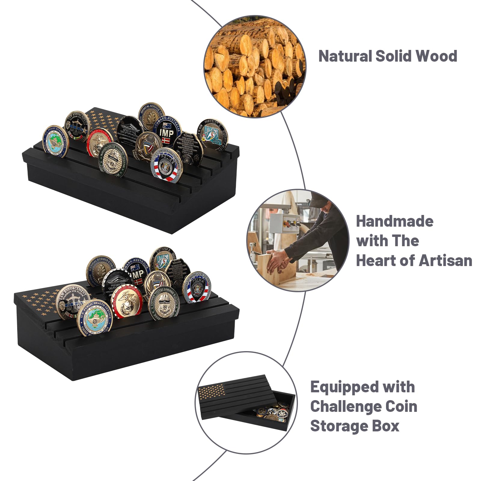 Snapklik.com : Coin Rack,Challenge Coins Display Stand Shelves Wooden ...