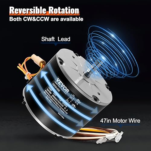 Miniatura 4 de VEVOR Motor de ventilador de condensador OEM mejorado, 15HP, 1075RPM, repuesto para ac GE Genteq Carrier Bryant Payne Dayton, K55HXJKL-2918,