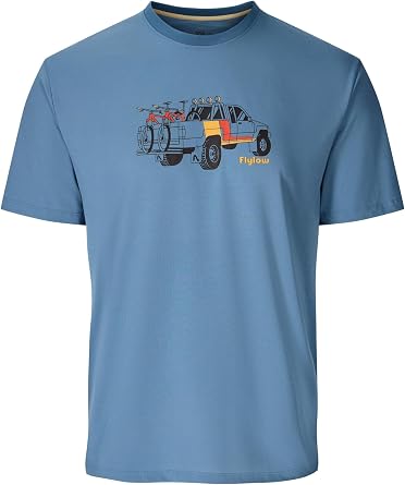 Flylow Truck Mens Short Sleeve T-Shirt - Soft Cotton Fabric, Lightweight, Breathable, Comfortable - Travel, Hiking, Cycling