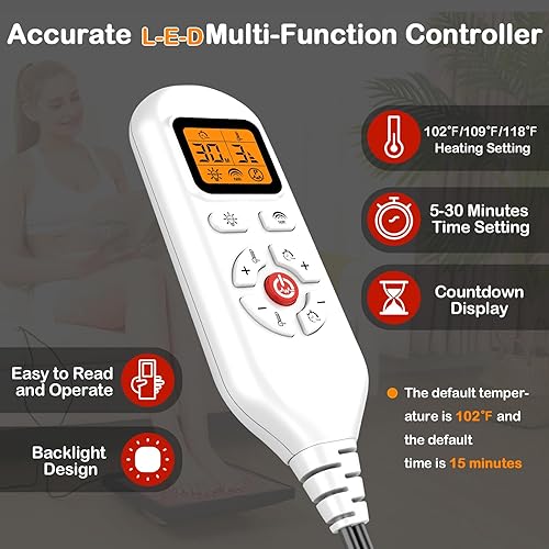 Miniatura 7 de JOBYNA Terapia de luz infrarroja cercana y luz roja, soporte de pies mecedor, dispositivo de terapia de luz infrarroja LED de 660 nm y 850 nm en