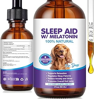 Melatonin for Dogs - Dog Melatonin for Calming and Anxiety, Liquid Sleep Aid Supplement, Deep Sleep for Dog