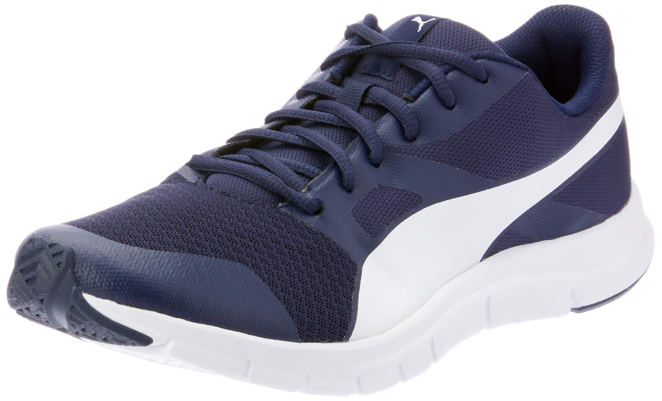 PumaUnisex Adult Flexracer Peacoat-White Running Shoe-10 Kids UK (36058003)