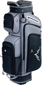 Hive Vault Golf Cart Bag with Quiet 14-Way Full-Length Divider Top | Golf Bag for Men with Magnetic Pocket, Cooler Pocket, Handle and Rain Cover
