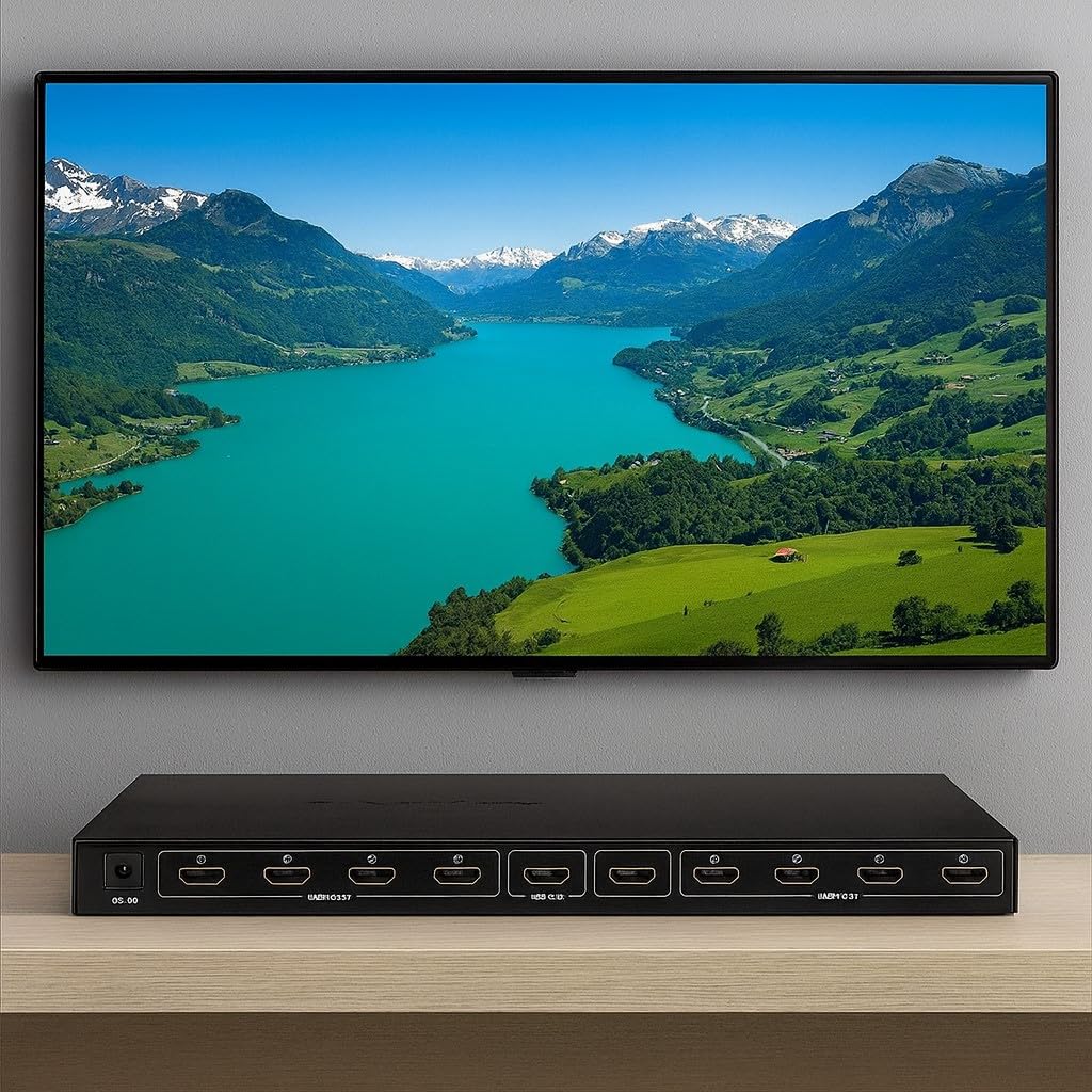 Splitter Sdoppiatore HDMI 1x8 con Alimentatore | 1 Ingresso → 8 Uscite | Duplicatore Segnale HDMI Full HD 1080p 3D per TV, Monitor, Proiettori, PS4, Xbox, PC, Decoder – CW269