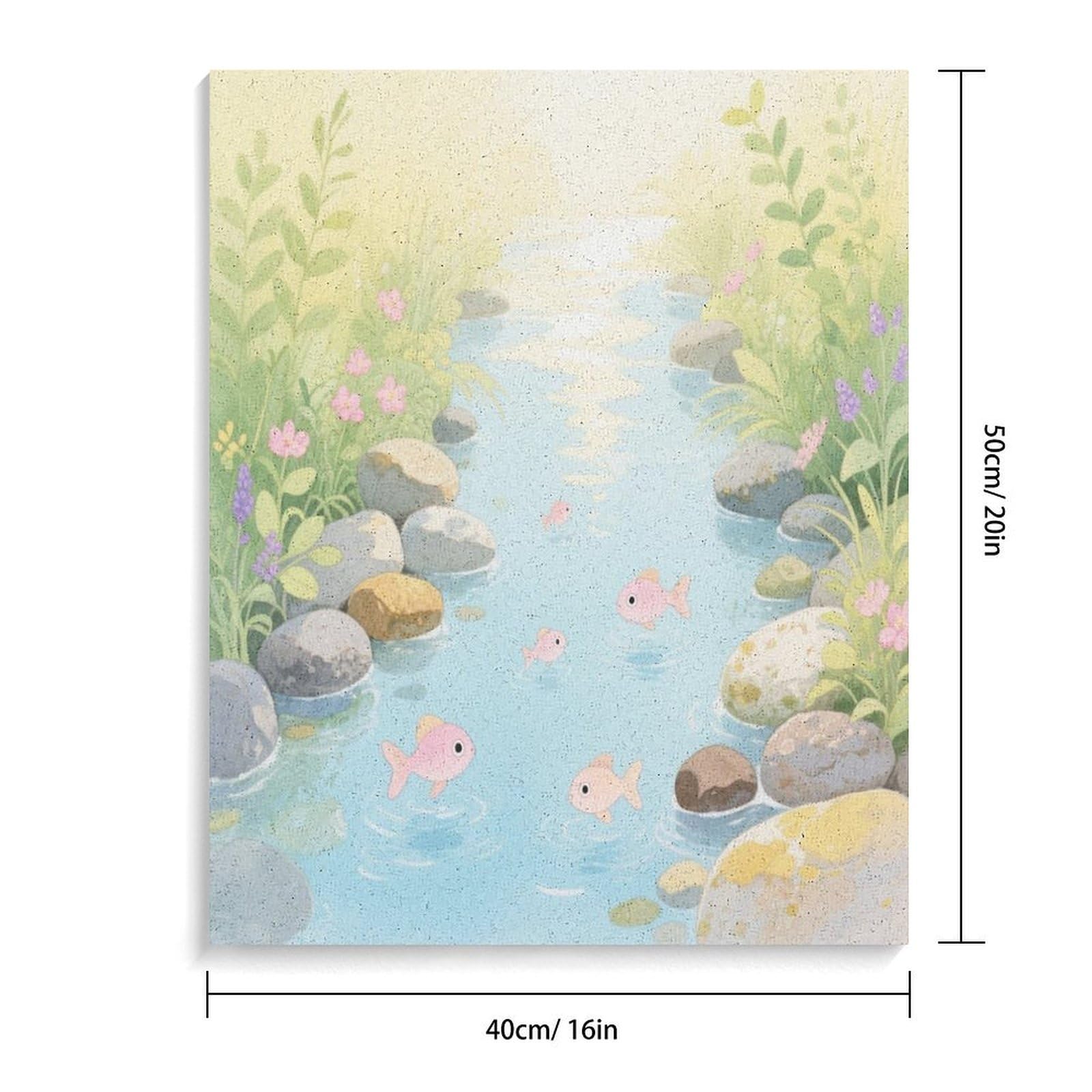 KOAYUBFC Creek Pebbles Malen nach Zahlen Kit für Erwachsene Anfänger Erwachsene Malen nach Zahlen Kits auf Leinwand DIY Acryl Ölfarben Malerei mit Pinseln als Geschenk Home Wall Decor