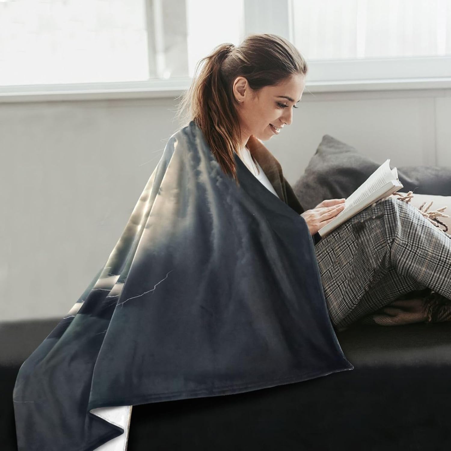 Black Tornado Blanket Soft Warm Cozy Blankets,50"x60" Lightweight All Season Fleece Throw Blanket for Bed or Sofa - Image 6