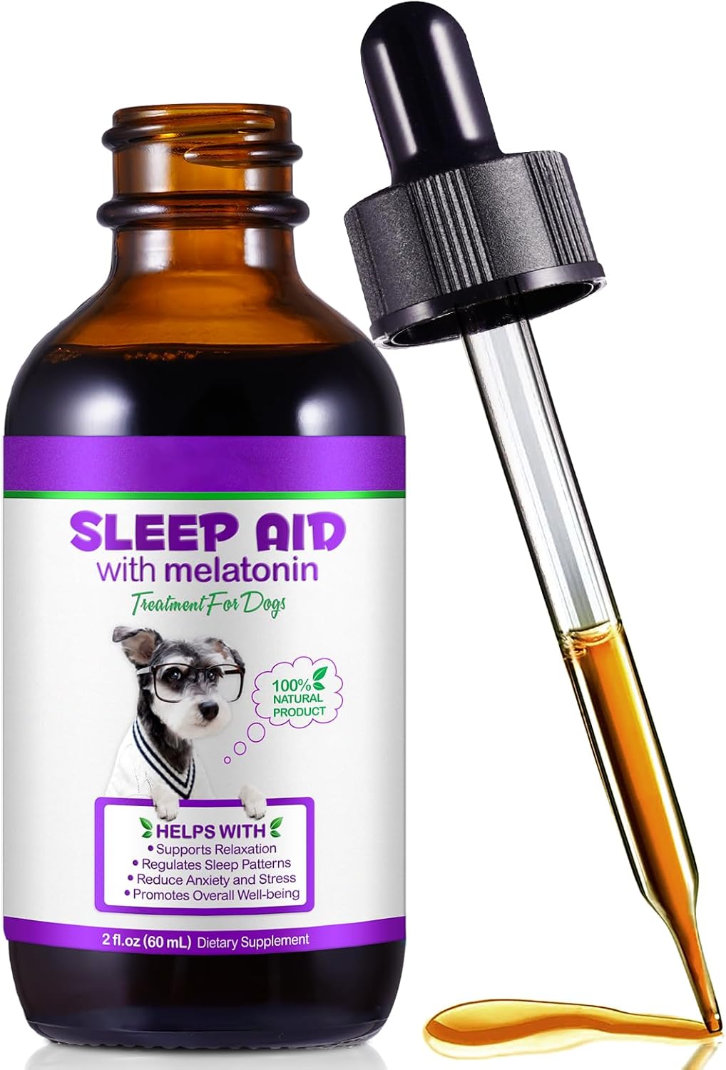 Melatonin for Dogs & Cats,Dog Melatonin,Promote Relaxation & Deep Sleeps for Cat & Dog,Liquid Pet Sleeps Aid Supplement,Supports Relaxation Dogs & Cats, Helps with Noise, Separation Anxiety