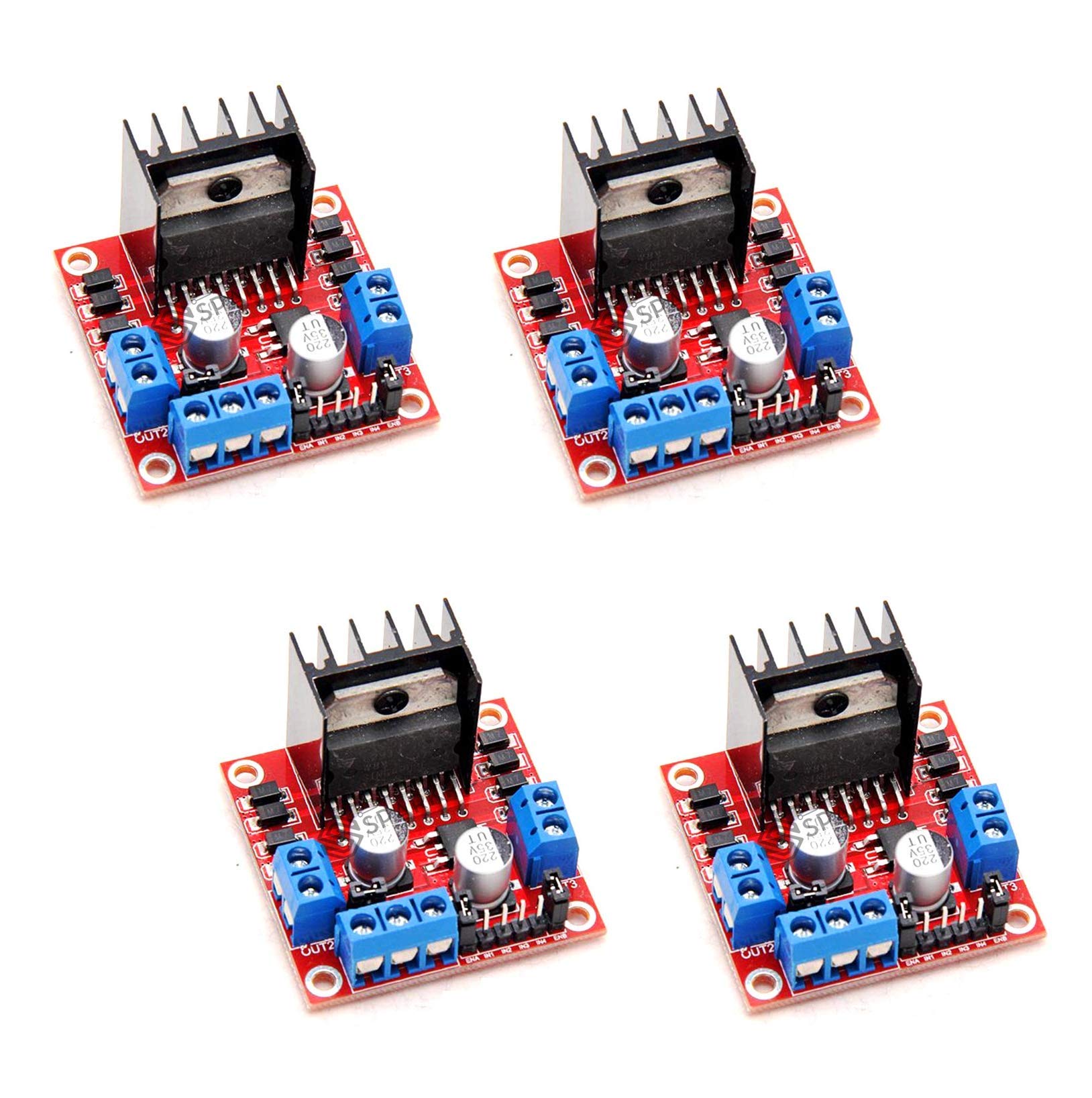 Techleads 4 pcs x L298N Motor Driver Controller Board Module Stepper Motor DC Dual H-Bridge for Arduino Smart Car Power UNO MEGA R3 Mega2560
