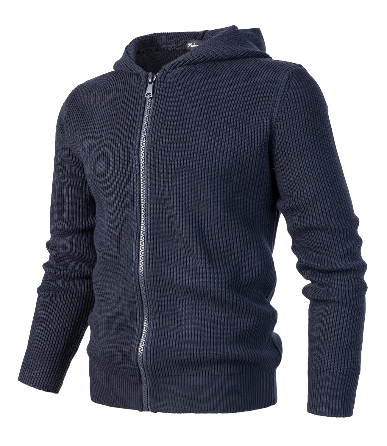 Cardigan con Cappuccio da Uomo Invernale Lavorato a Maglia con Cerniera Intera Giacca Maglione Felpe Classico Autunno Calda Lunga Pullover Sweater