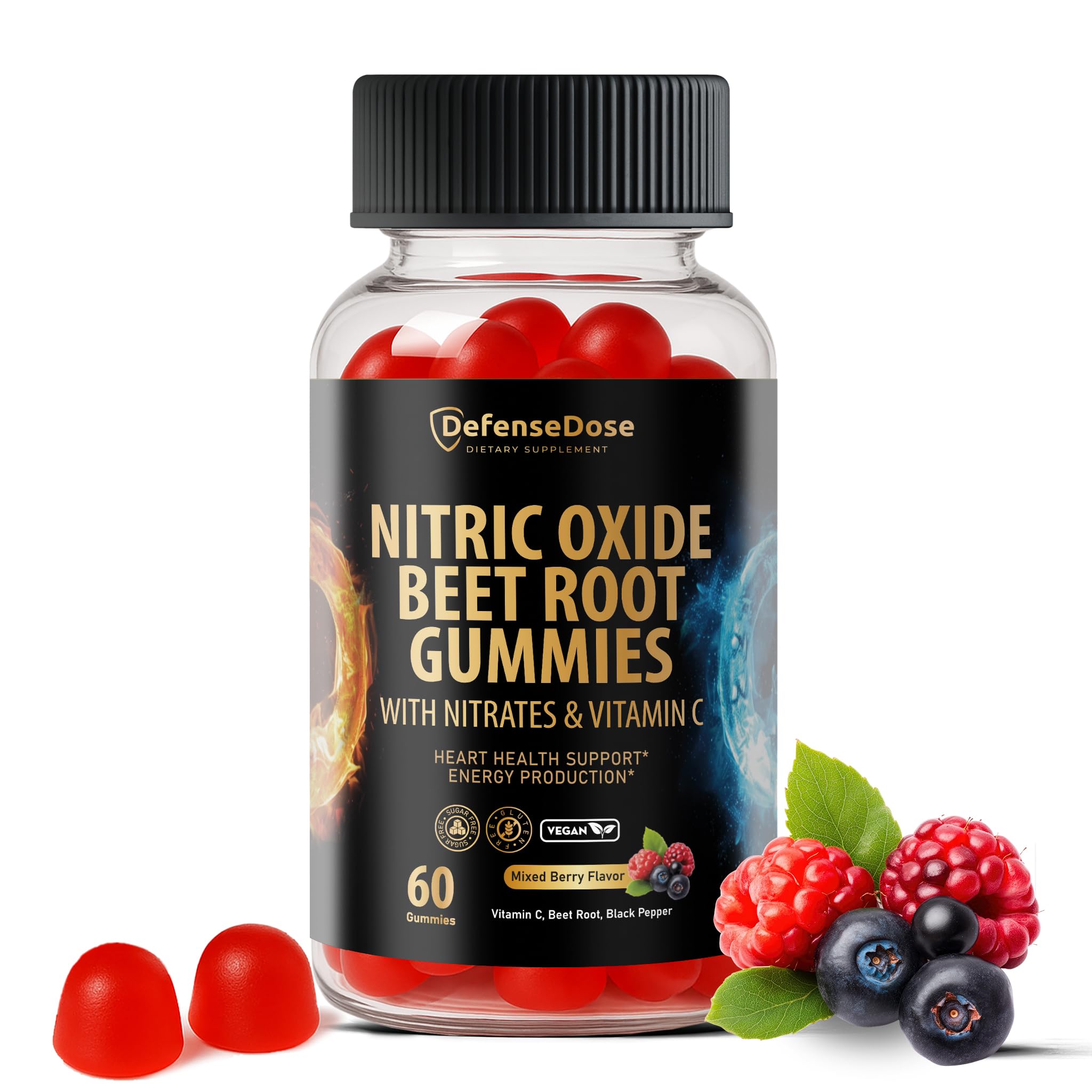 Defense Dose Suplemento de Óxido Nítrico com Extrato de Beterraba e Vitamina C 300 mg, 60 gomas