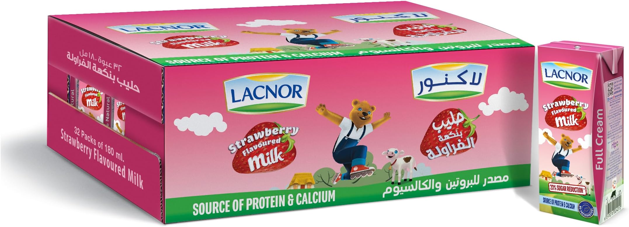 Essentials Stwawberry Milk - Pack Of 32 Pieces (32 X 180 ml - 5.76 Liter)