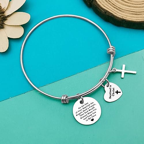 Miniatura 5 de Pulsera de bautismo, regalo de bautismo para ella, regalo religioso cristiano para mujeres, regalo bautizado, regalo de primera comunión, brazalete