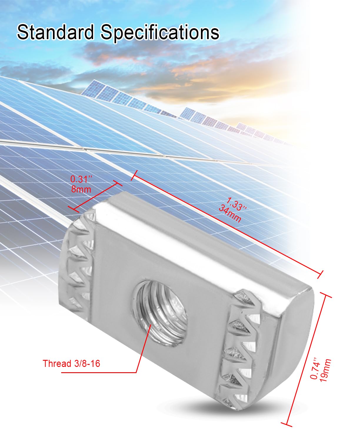 90 PCS 3/8"-16 Strut Channel Nuts for Solar Panel Bracket and Installation Pipeline etc, Thickened Carbon Steel Strut Nuts & Galvanized Finish, Without Spring Nuts for Channel Struts