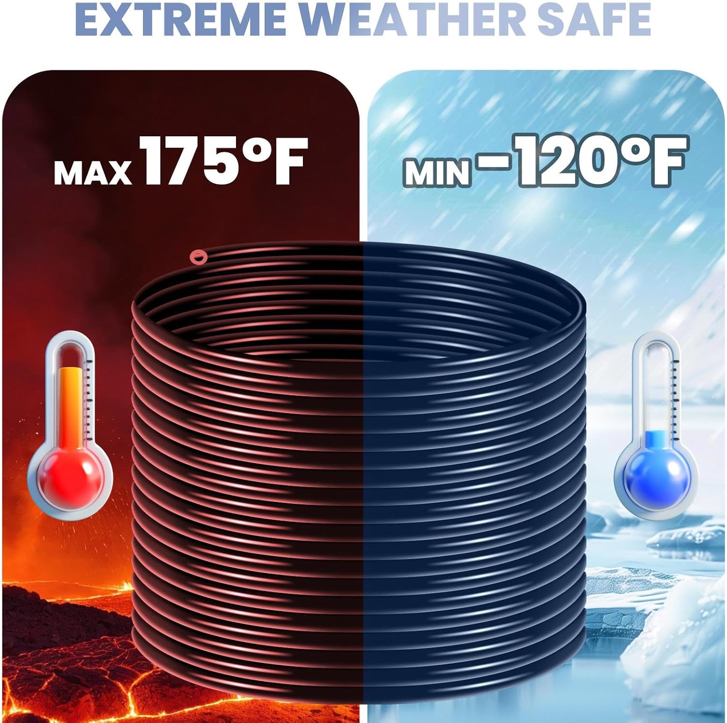 Self Sinking Aeration Hose, Non-Degradable and Anti-Toxic, Use for Aquaculture, Garden, Lake and Pond, 4 Stainless Steel Clamps 4 Copper Menders, 656Ft