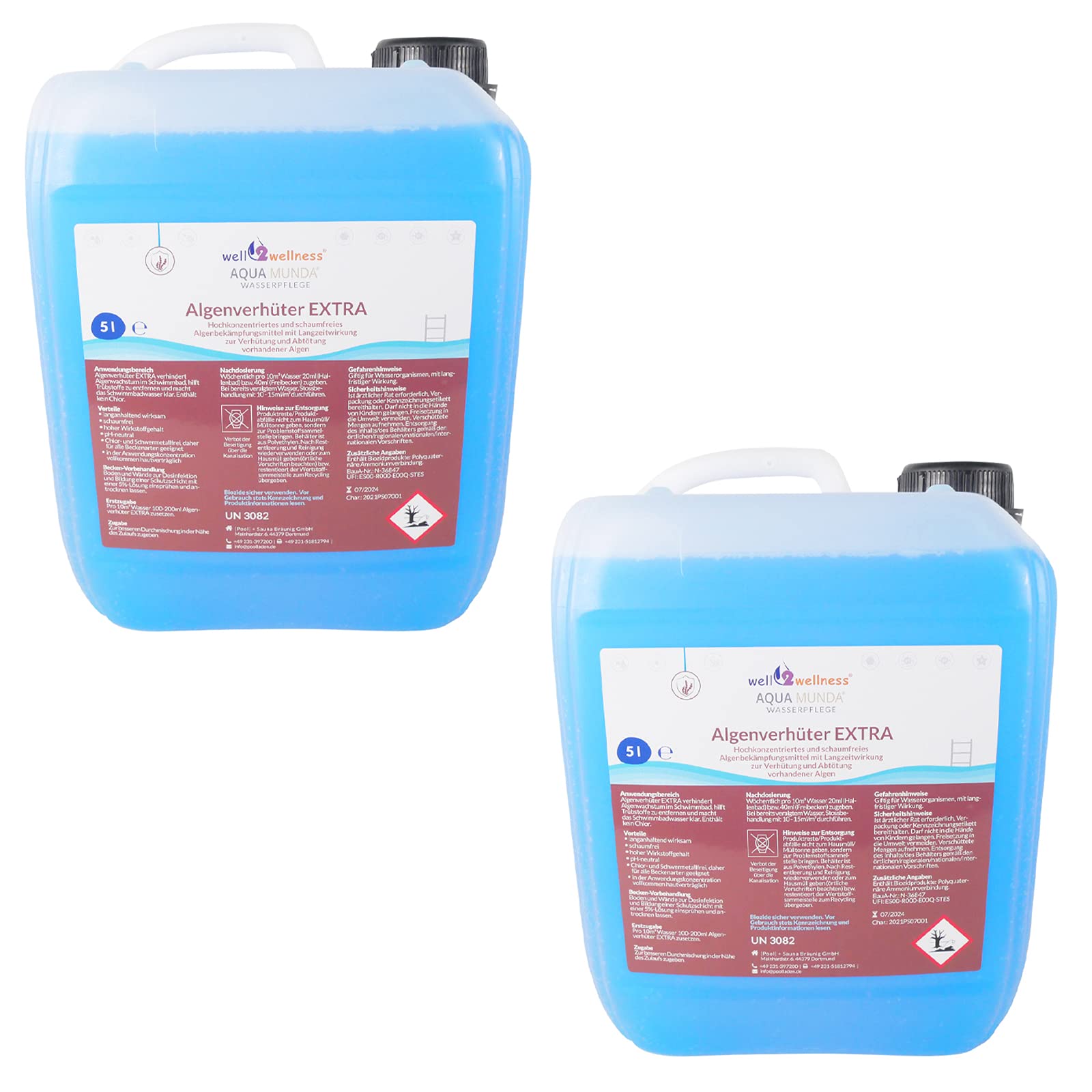 Aqua Munda Wasserpflege Premium Pool Algenverhüter Extra 10l (2 x 5l)