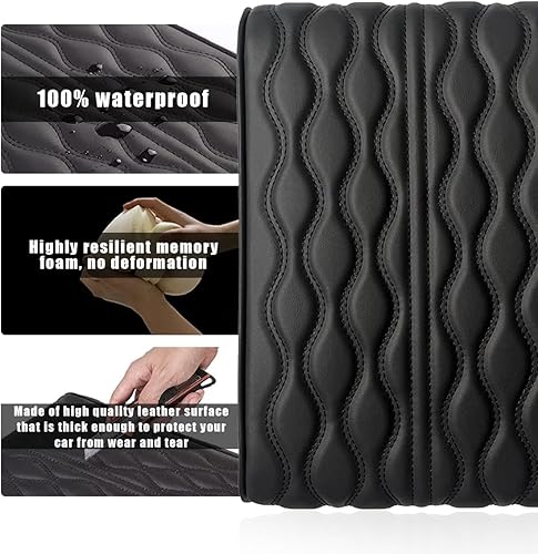 Miniatura 3 de Ziciner Funda para consola central de automóvil, almohadilla de protección de cojín de espuma viscoelástica de cuero, almohada impermeable para