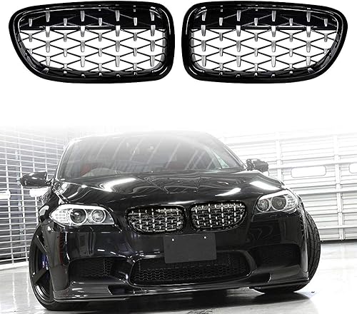 Miniatura 2 de Parrilla frontal negra brillante compatible con BMW F10 528i 535i 550i 4D M5 2011-2016 '10-'17