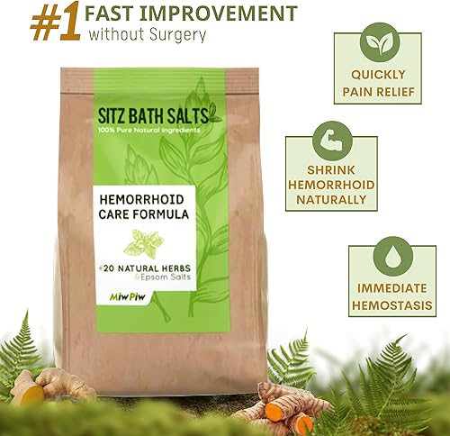 Miniatura 4 de Sales de baño de asiento para hemorroides 15.6 onzas - Calmante para aliviar el sangrado Tratamiento externo interno más 20 hierbas naturales, sal